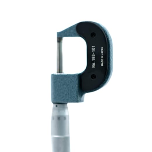 Mitutoyo 193-101 Series 193 Mechanical Outside Micrometer, 0 to 25 mm, 0.01 mm
