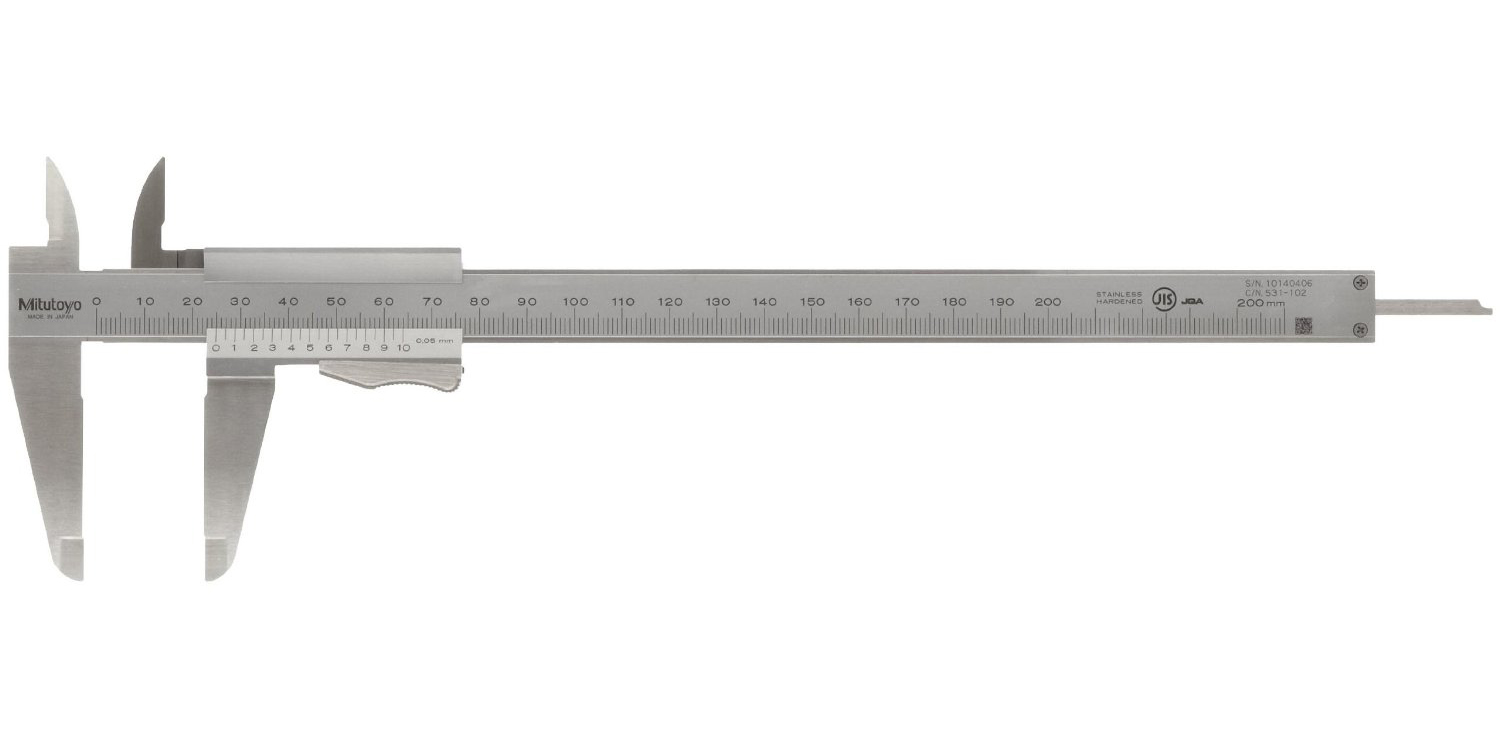 Mitutoyo 534-105 Series 534 Long Jaw Vernier Calipers, 0 to 12", SAE/Metric