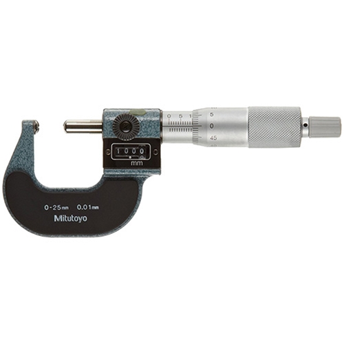 Mitutoyo 295-215 Series 295 Mechanical Micrometer with spherical face, 0 to 25 mm, metric