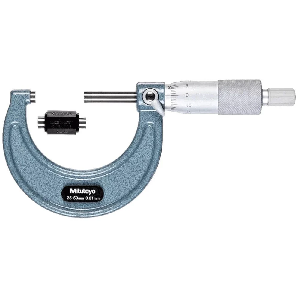 Mitutoyo 103-138 Outside Micrometer Economy Design, 25 to 50 mm