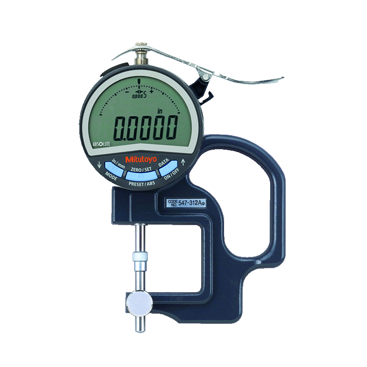 Mitutoyo 547-312A Digital Lens Thickness Gauge, 0 to 0.47"