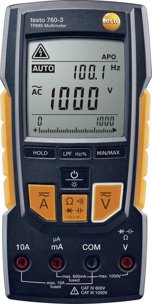 Testo 760-3 - TRMS Digital Multimeter (1000v) with Type K Measurement (Part Number 0590 7603)
