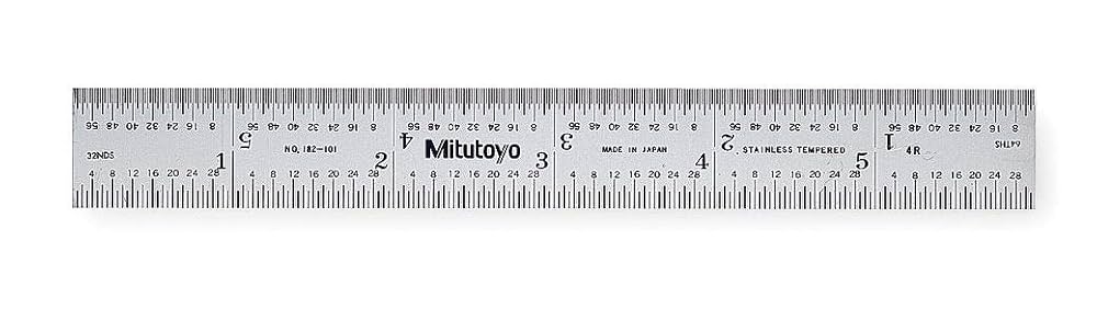 Mitutoyo 182-101 Wide Rigid Steel Rule, 6" (4R)