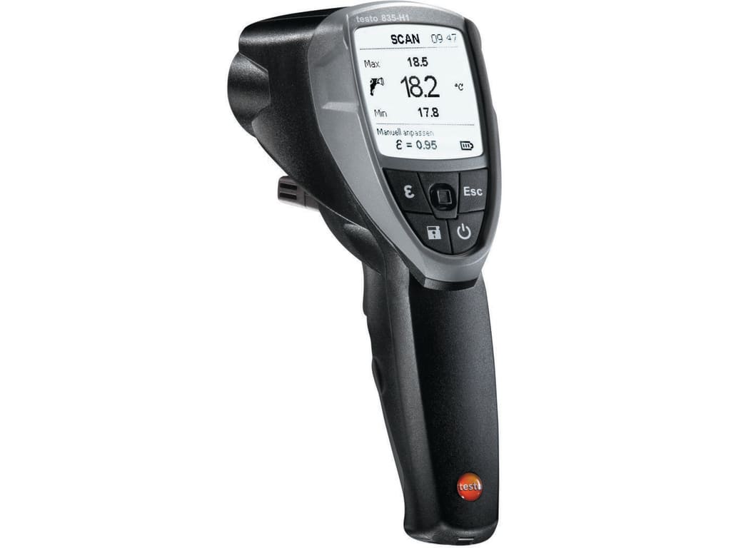 Testo 835-H1 Infrared Thermometer and Moisture Meter, Max Temp 600°C