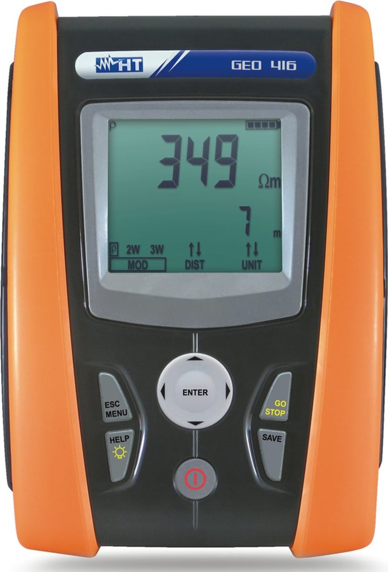 HT Instruments GEO 416 Earth Ground Resistance and Earth Resistivity Tester with Internal Memory