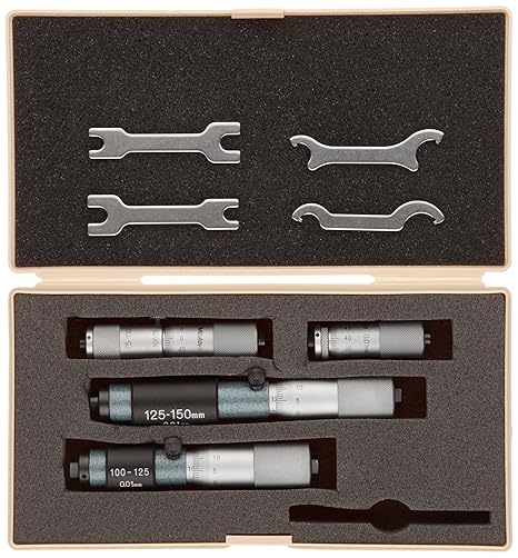 Mitutoyo 133-901 Tubular Inside Micrometer Set, 50 to 150 mm