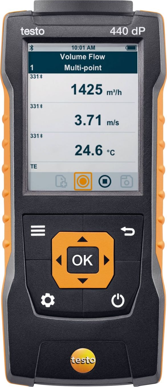 Testo 440 dP Air Velocity and IAQ Measuring Instrument with Differential Pressure Sensor