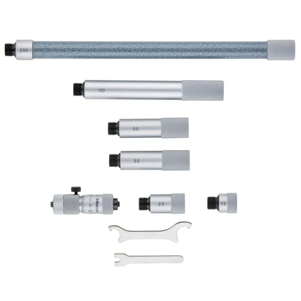 Mitutoyo 137-208 Carbide Tipped Tubular Inside Micrometer, 50 to 500 mm