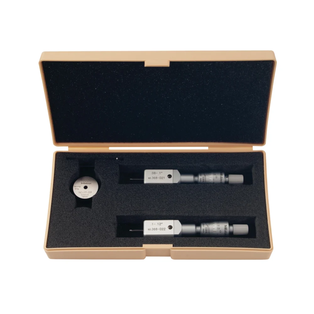 Mitutoyo 368-926 Holtest Micrometer Set, 2-point, .08 to .12"