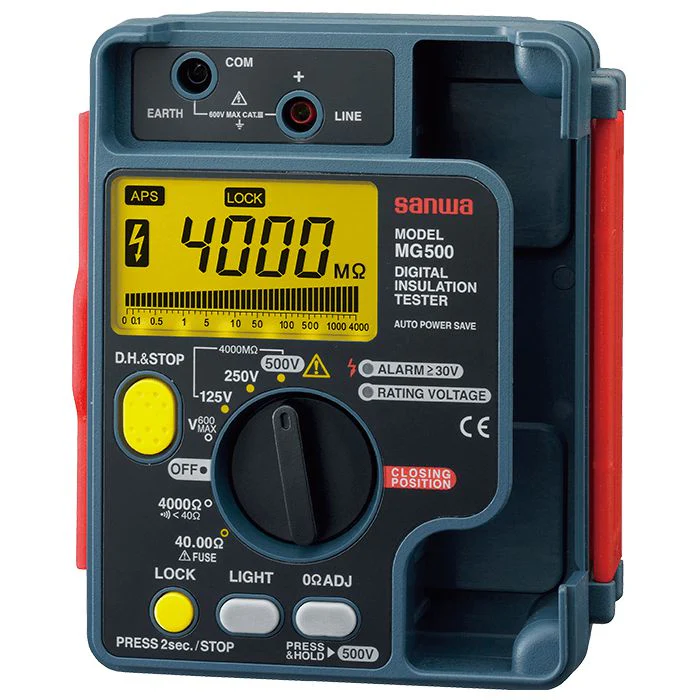 Sanwa MG500 Digital Insulation Tester Dustproof + Splashproof IP54 Design