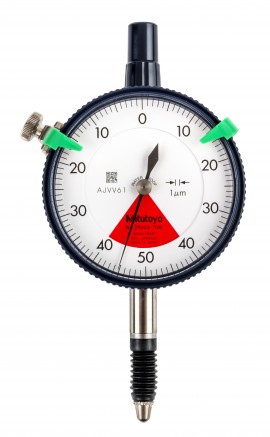 Mitutoyo 2900AB-70 Series 2 Standard One Revolution Flat-Back Dial Indicator, 0.08 mm, Metric