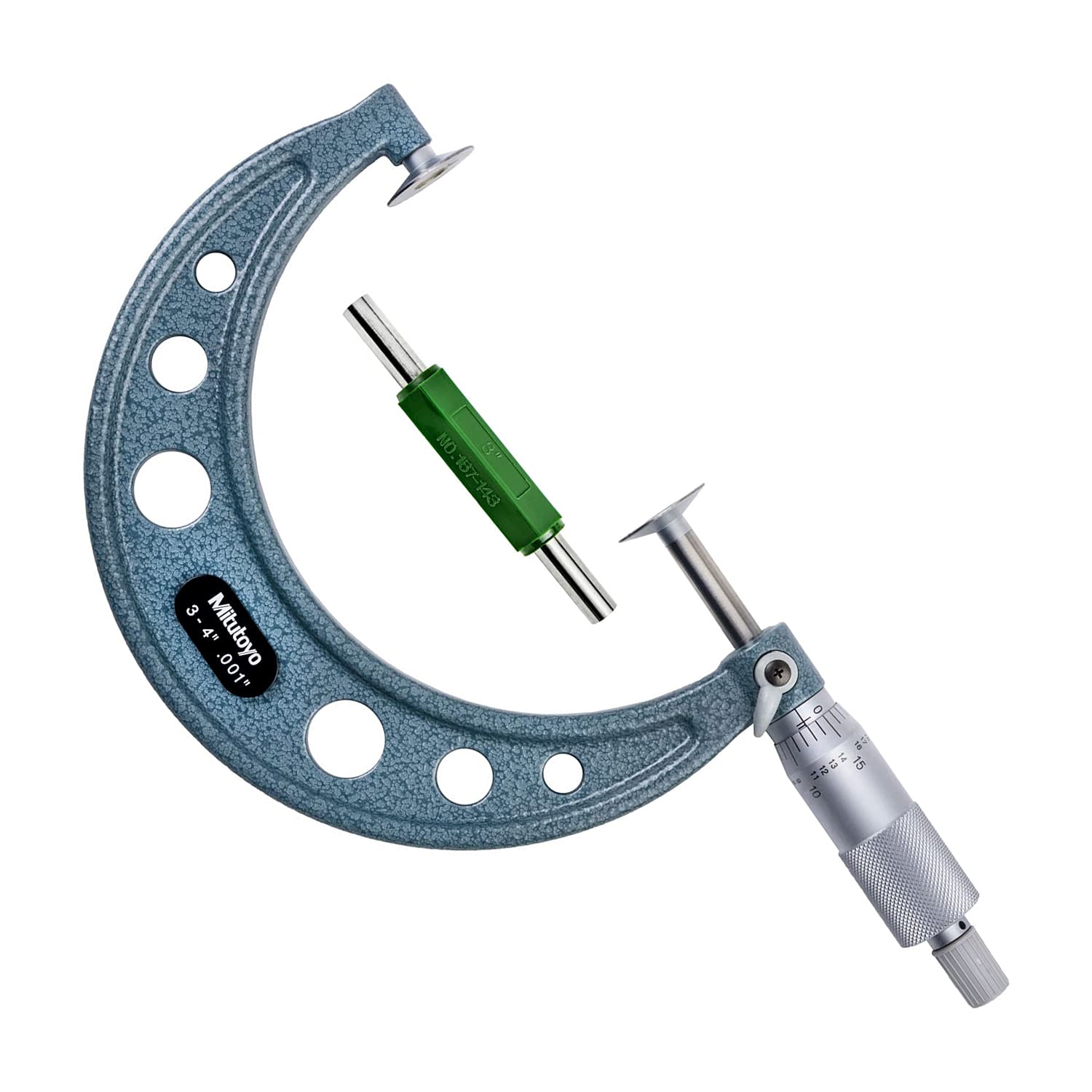Mitutoyo 123-128 Disc Micrometer Hardened Steel, 3 to 4”