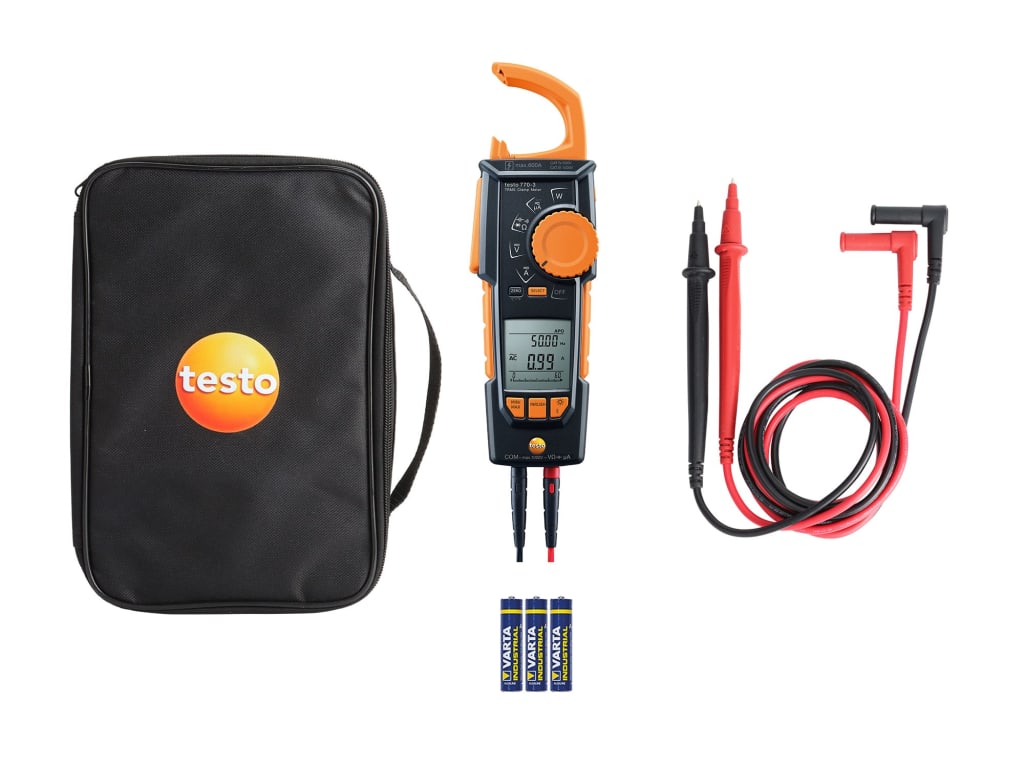 Testo 770-3 - TRMS Hook Clamp Meter (Voltage, Current, µA, Temperature Measurements, Bluetooth)