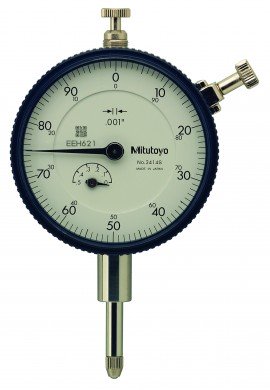 Mitutoyo 2414SB Series 2 Standard Flat-Back Dial Indicator, 0.5", SAE