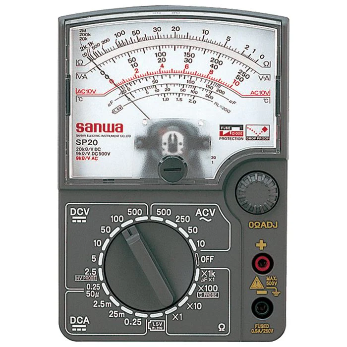 Sanwa SP20 Analog Multimeter with High Voltage DC and Battery Check
