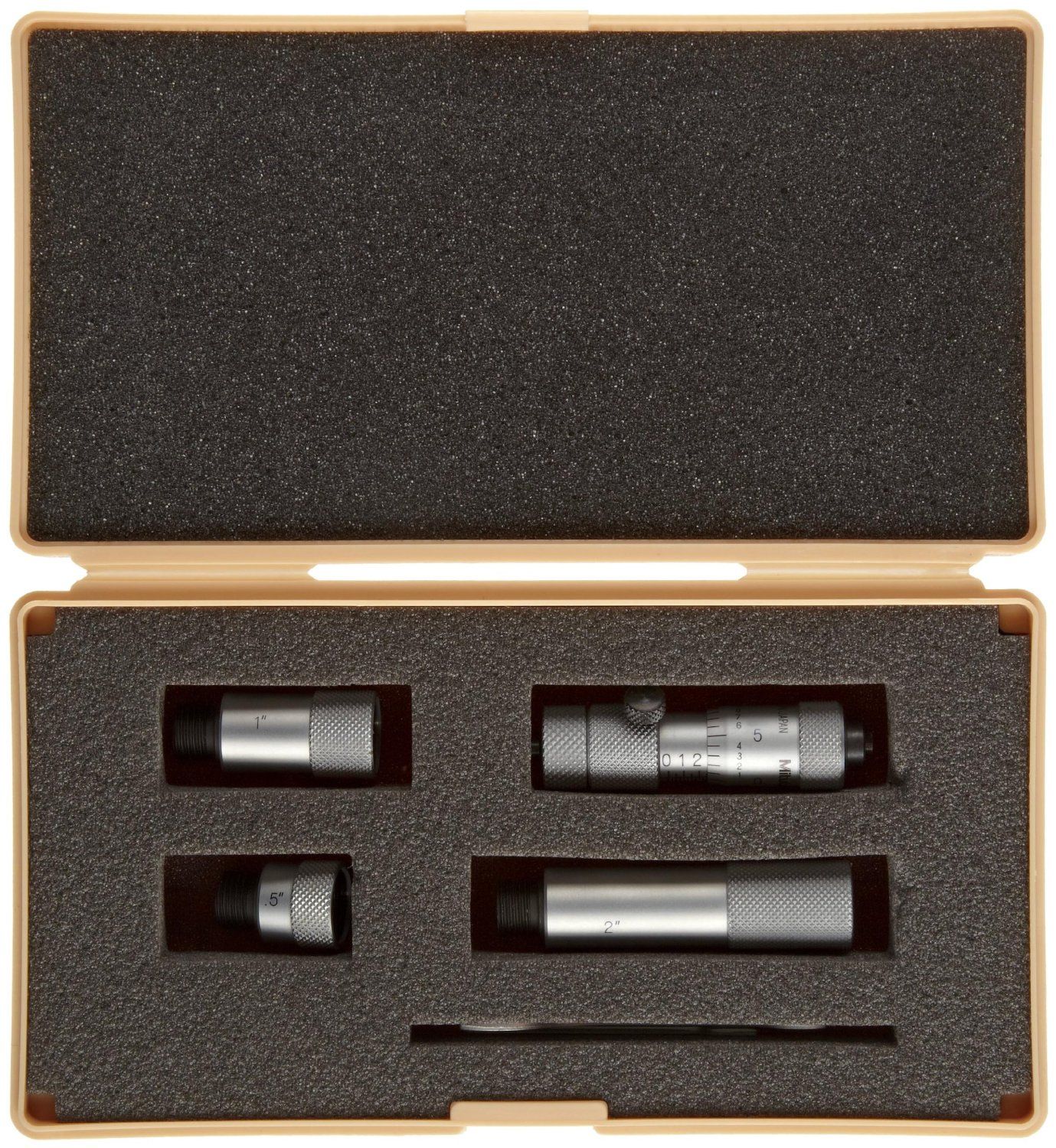 Mitutoyo 137-216 Carbide Tipped Tubular Inside Micrometer, 2 to 6"