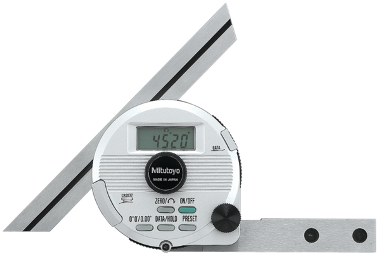 Mitutoyo 187-501 Digital Bevel Protractor, 150 mm, 1' / 0.01°