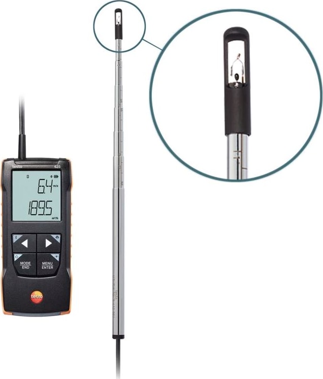 Testo 425 Digital Hot Wire Anemometer with App Connection