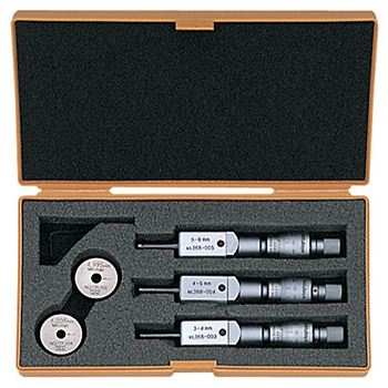 Mitutoyo 368-907 Holtest Micrometer Set, 2-point, 3 to 6 mm