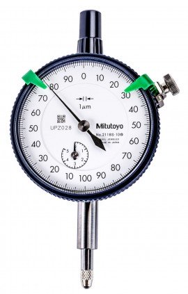 Mitutoyo 2118A-10 Series 2 Standard Dial Indicator with Lug, 5 mm, Metric