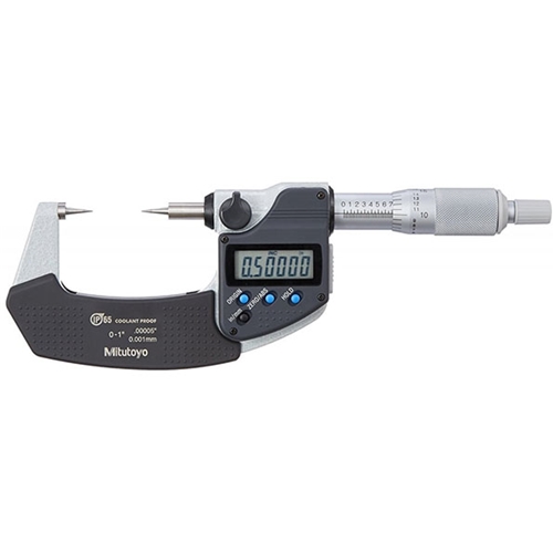 Mitutoyo 342-351-32 Digital Point Micrometer, 0 to 1" (0 to 25.4 mm), 15°