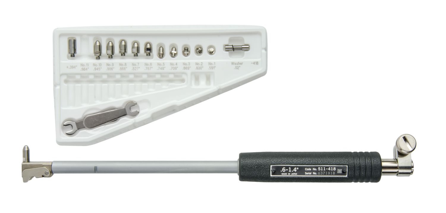 Mitutoyo 511-418 Mechanical Blind Hole Bore Gauge, 0.6 - 1.4" Range, Without Indicator