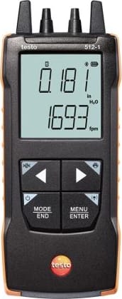 Testo 512-1 Digital Differential Pressure Measuring Instrument, 0 to +80In H2O