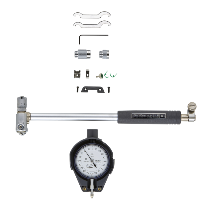 Mitutoyo 511-823-20 Micrometer Head Bore Gauge, 60 to 100 mm, 0.001 mm