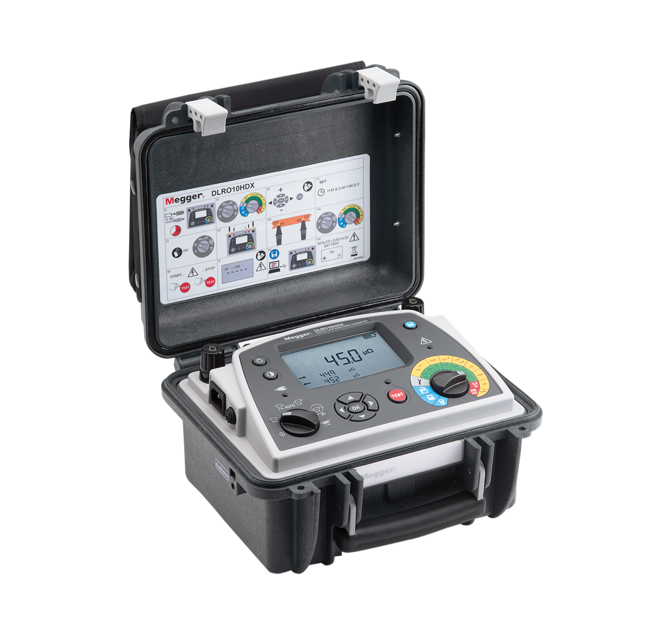 Megger DLRO-10HDX Digital Low Resistance Ohmmeter, No Lead Set