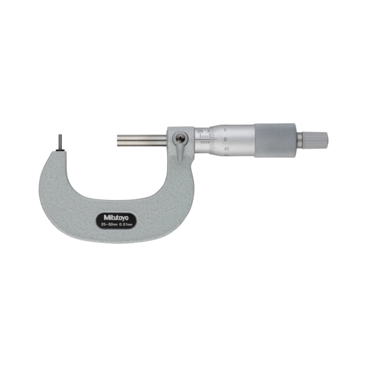 Mitutoyo 115-303 Tube Micrometer Pin Anvil Flat Spindle, 25 to 50 mm