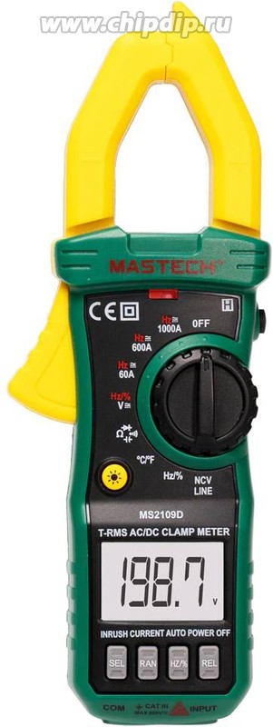 Mastech MS2109D True RMS Digital Clamp Meter