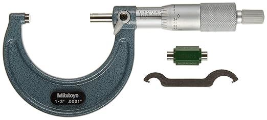 Mitutoyo 103-132 Outside Micrometer Economy Design, 1 to 2"