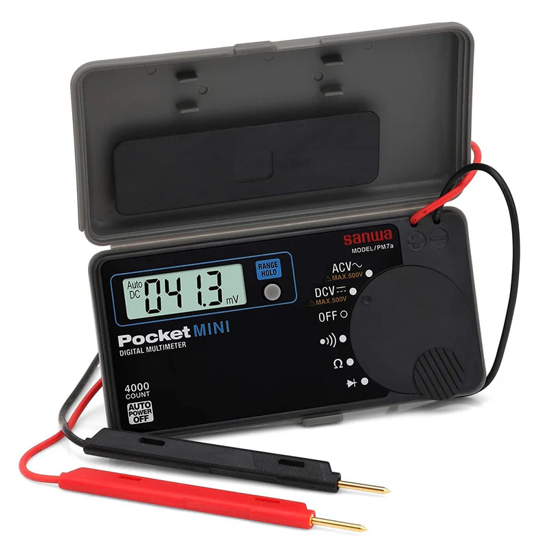 Sanwa PM7a Pocket Size Digital Multimeter with Built-In Case