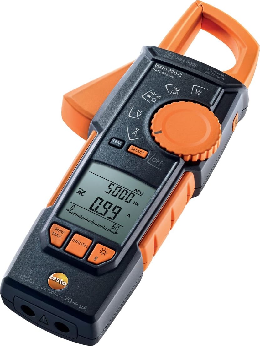 Testo 770-3 Premium Kit - TRMS Hook Clamp Meter Kit (770-3 Meter, Type K T/C, Leads, Magnet, Bag)