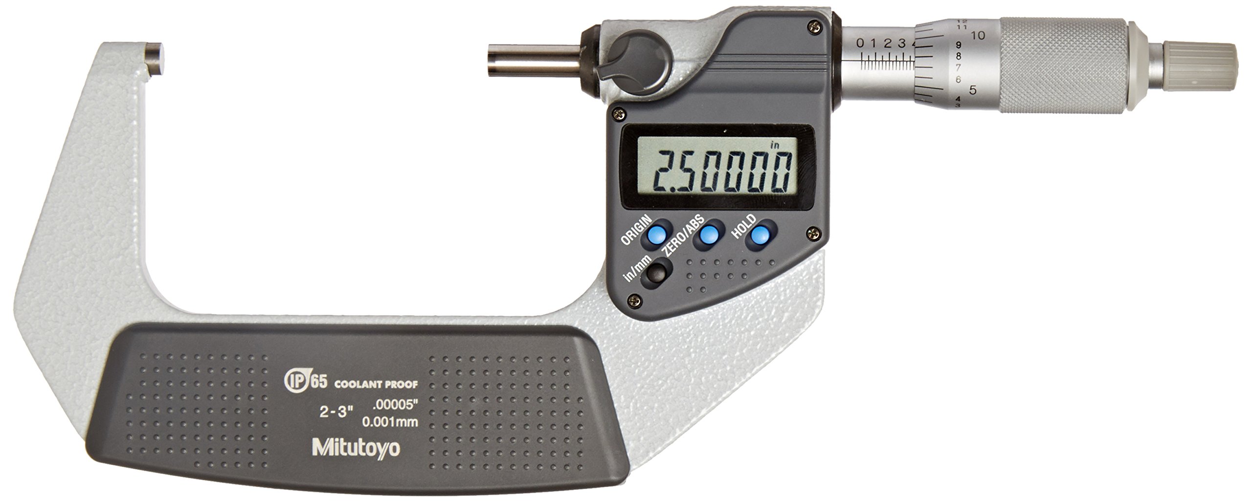 Mitutoyo 293-342-32 Coolant Proof Micrometer, 2-3"/50.8-76.2mm, with Ratchet Stop without SPC